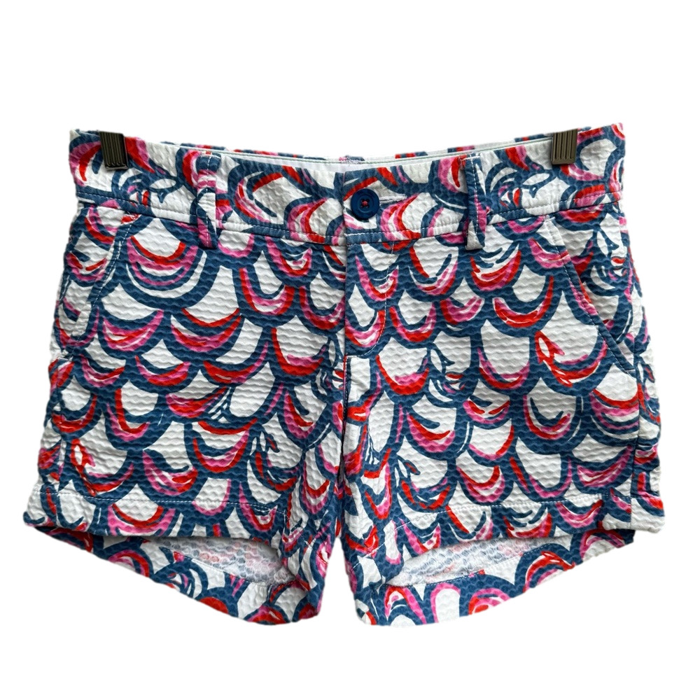 Lilly Pulitzer 5" Callahan Shorts Textured Scalloped Gillty Print Size 0 Resort